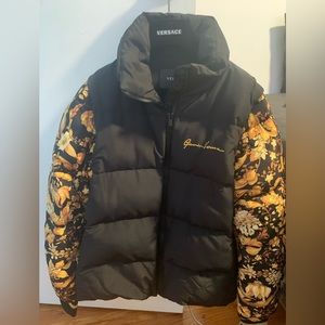 Yellow and black Versace coat, size 44 equivalent to a women’s medium.